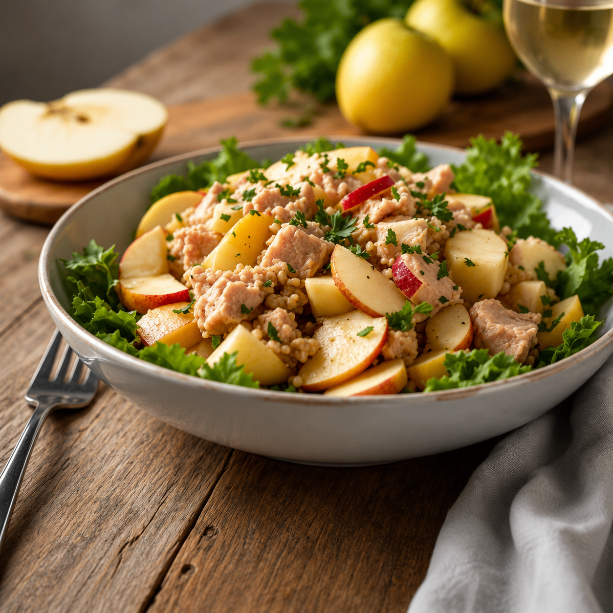 ENSALADA DE ATUN CON MANZANA O PERA